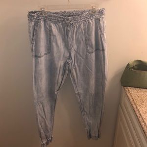 Comfy flowy denim joggers